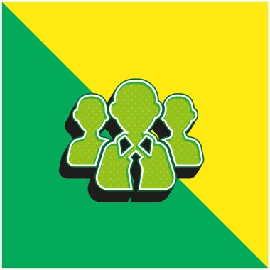 Kravat Yeşili ve Sarı 3D vektör simgesi olan patron