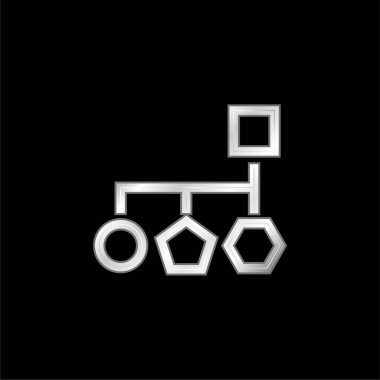 Temel Geometrik Şekillerin Blok Şeması Gümüş kaplama metalik simge