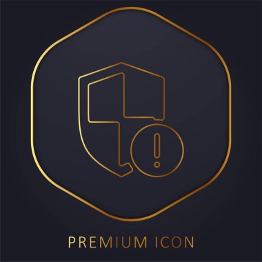 Altın çizgi premium logosu veya simgesinin dikkatine