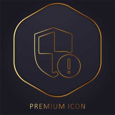 Attention golden line premium logo or icon clipart