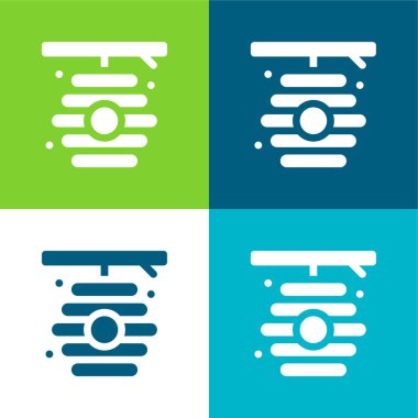 Arı Kovanı Düz 4 renk en küçük simge kümesi