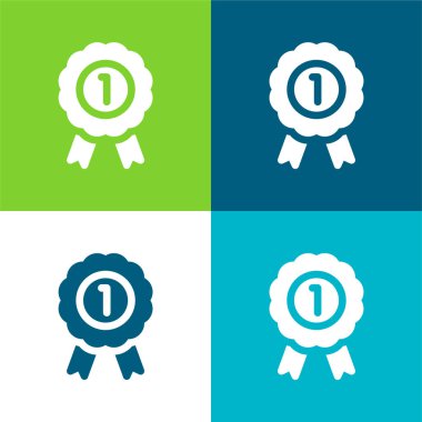 Rozet Düz 4 renk simgesi seti