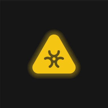 Biyolojik tehlike sarı parlayan neon simgesi