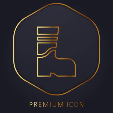 Altın çizgi prim logosunu veya simgesini çizer