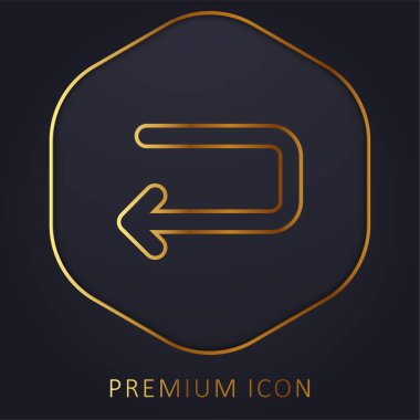 Geri Dönen Açı Sol Oku Altın Çizgi prim logosu veya simgesi