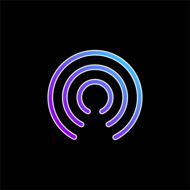 Hava bırakma mavi gradyan vektör simgesi