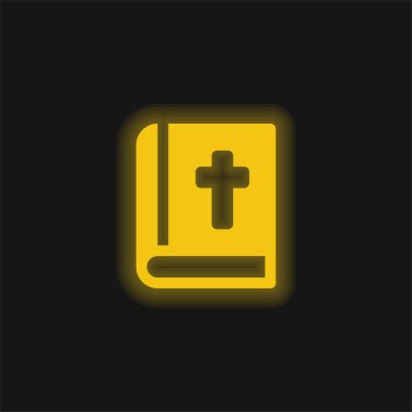 İncil sarı parlak neon simgesi