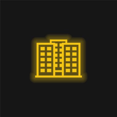 Daireler sarı parlak neon ikon
