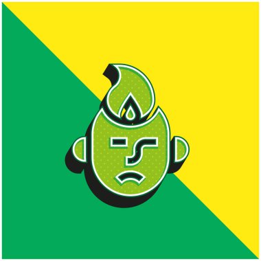 Öfke Yeşil ve Sarı Modern 3D vektör simgesi logosu