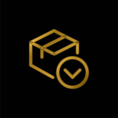 Ok altın kaplamalı metalik simge veya logo vektörü