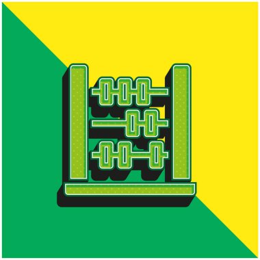 Abaküs Yeşil ve Sarı modern 3d vektör simgesi logosu