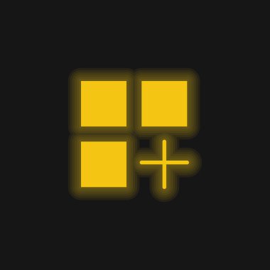 Uygulama sarı parlak neon simgesi