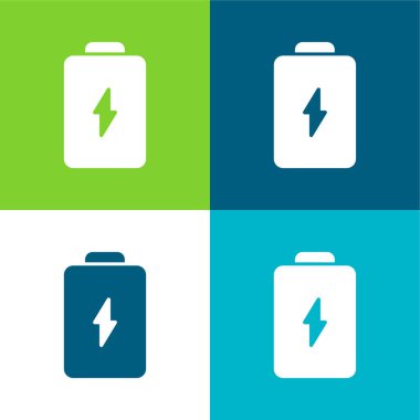 Batarya Düz 4 renk en küçük simge seti