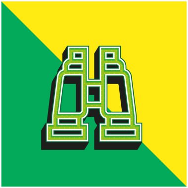 Dürbünler Yeşil ve Sarı Modern 3D vektör simgesi logosu