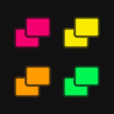Arkaplan dört renk parlayan neon vektör simgesi
