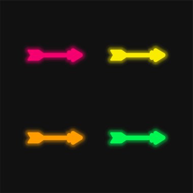 Dört renk parlayan neon vektör simgesi