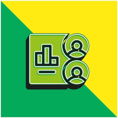 Seyirci: Yeşil ve sarı modern 3d vektör simgesi logosu