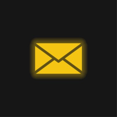 Black Envelope yellow glowing neon icon clipart