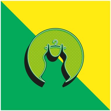 Tüm Hakkında Stil Yeşil ve Sarı 3D vektör simgesi logosu