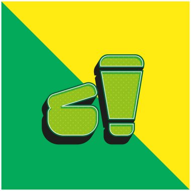 Güzellik Yeşil ve Sarı Modern 3D vektör simgesi logosu