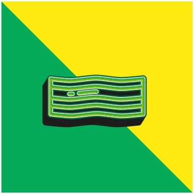 Pastırma yeşili ve sarı modern 3d vektör simgesi logosu