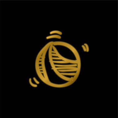 Zıplayan Top Oyuncak Altın kaplama metalik simge veya logo vektörü