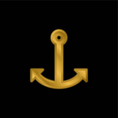 Anchor Arayüz Simgesi Altın kaplama metalik simge veya logo vektörü