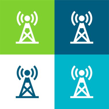 Anten Düz 4 renk en küçük simge kümesi