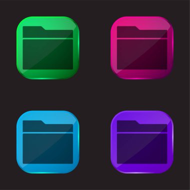 Arayüz için Siyah Dizin Sembolü Dört renkli cam simgesi