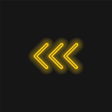 Sol sarı parlak neon ikonu işaret eden ok başlıkları