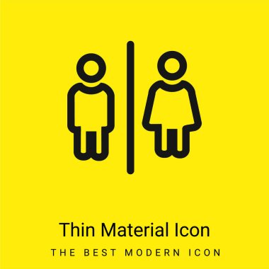 Bathrooms For Men And Women Outlines Sign minimal bright yellow material icon clipart