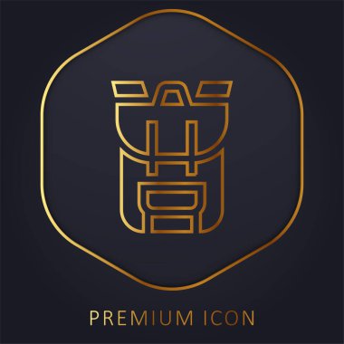 Sırt çantası altın çizgi premium logosu veya simgesi