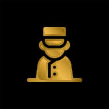 Bell Boy altın kaplama metalik simge veya logo vektörü