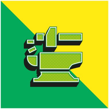 Anvil Green ve sarı modern 3d vektör simgesi logosu