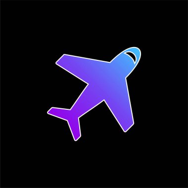 Üst Görünüm mavi gradyan vektör simgesinden uçak