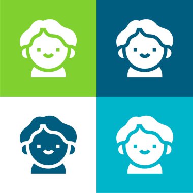 Oğlan Düz 4 renk en küçük simge seti