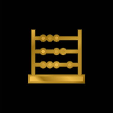 Abaküs altın kaplama metalik simge veya logo vektörü