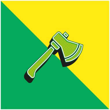 Axe Green ve sarı modern 3d vektör simgesi logosu