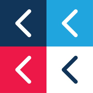 Arrowhead İnce Taslak Sol Mavi ve Kırmızı Dört Renk Minimum Simgesi