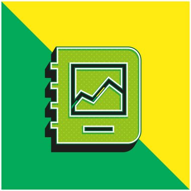 Albüm Yeşil ve Sarı modern 3d vektör simgesi logosu