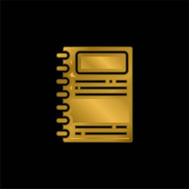 Gündem altın kaplama metalik simge veya logo vektörü