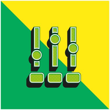 Yeşil ve sarı modern 3d vektör simgesini ayarla