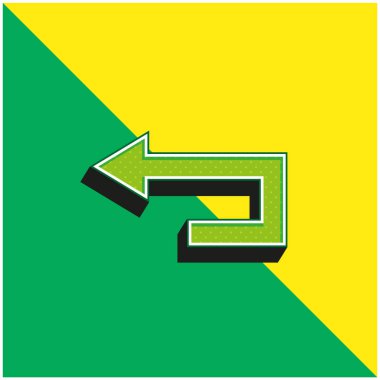 Arrow Green ve sarı modern 3d vektör simgesi logosu