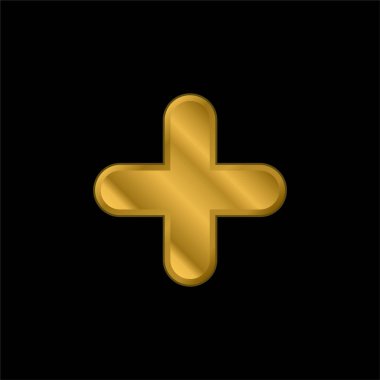 Simge altın kaplama metalik simge ya da logo vektörü ekle