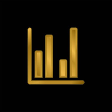 Çubuk Grafik altın kaplama metalik simge veya logo vektörü