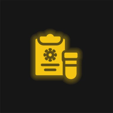 Kan testi sarı parlayan neon simgesi