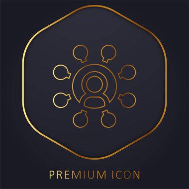 Altın çizgi prim logosu veya simgesi