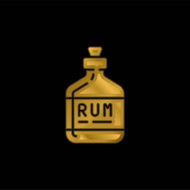 Alkol altın kaplama metalik simge veya logo vektörü