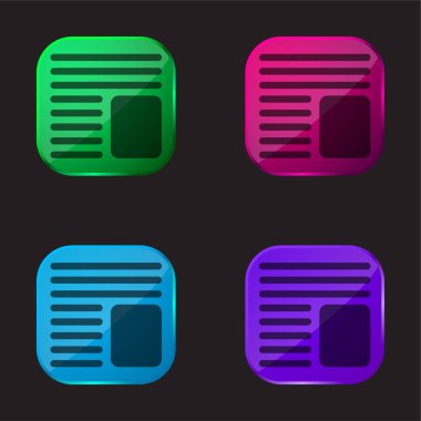 Madde 4 renk cam düğme simgesi