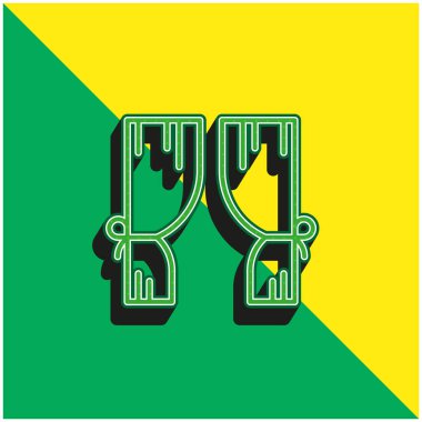 Yeşil ve sarı modern 3d vektör simgesi logosu